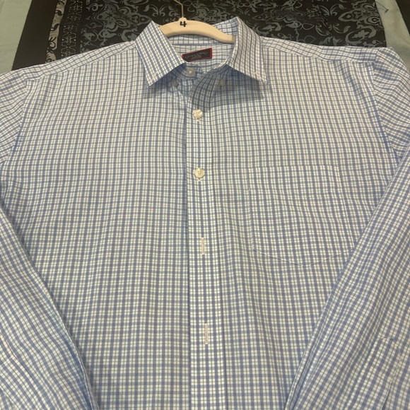UNTUCKit Men's Blue Checkered Button Down Shirt, stylish, nice, size large - Picture 5 of 7